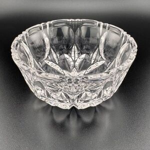 Vintage Colony Glass Celeste Moon & Stars Clear Round Bowl 4.5”x 2”